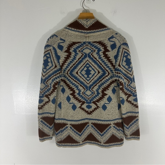 Charlotte Russe Openfront Boho Cardigan Sweater Cotton Blend Brown Blue XS - Picture 8 of 8